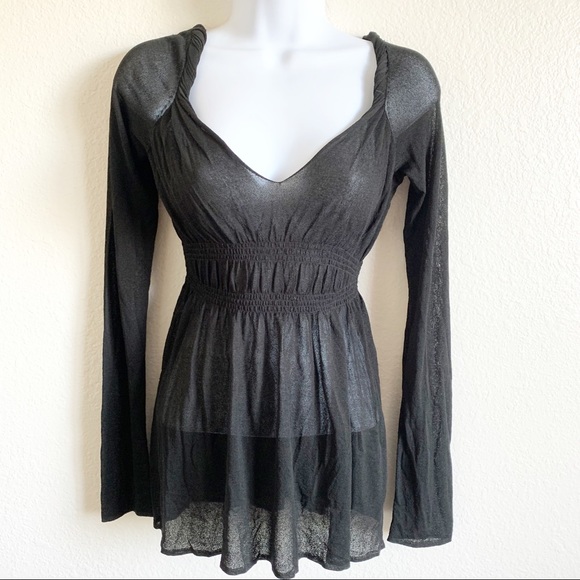 Armani Exchange Tops - AX Armani Exchange | babydoll silk V neck blouse